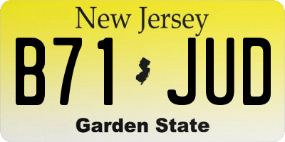 NJ license plate B71JUD
