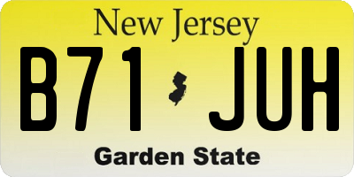NJ license plate B71JUH