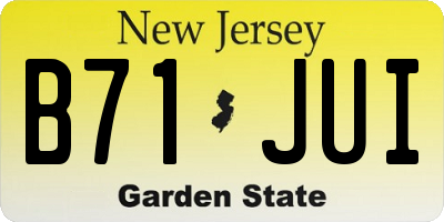 NJ license plate B71JUI