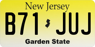 NJ license plate B71JUJ