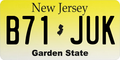 NJ license plate B71JUK