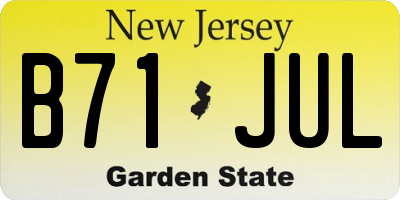 NJ license plate B71JUL