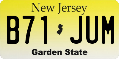 NJ license plate B71JUM