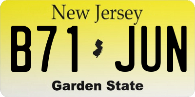 NJ license plate B71JUN