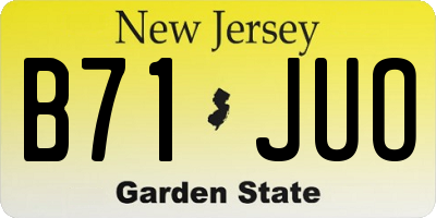 NJ license plate B71JUO
