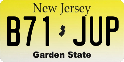 NJ license plate B71JUP