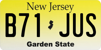 NJ license plate B71JUS