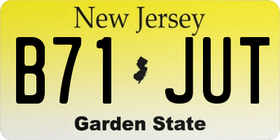 NJ license plate B71JUT