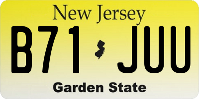 NJ license plate B71JUU