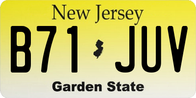 NJ license plate B71JUV