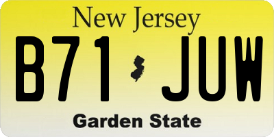 NJ license plate B71JUW