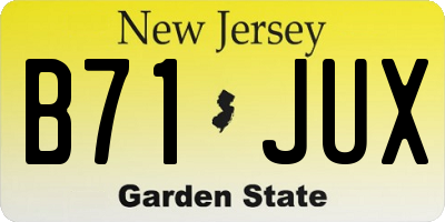NJ license plate B71JUX