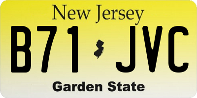 NJ license plate B71JVC