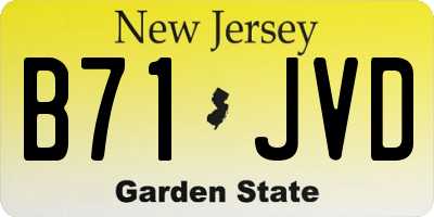 NJ license plate B71JVD