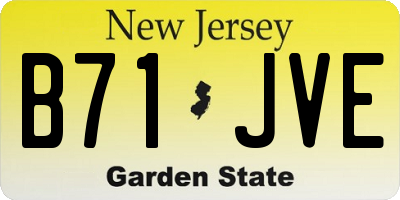 NJ license plate B71JVE