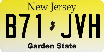 NJ license plate B71JVH