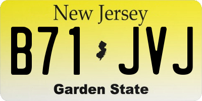 NJ license plate B71JVJ