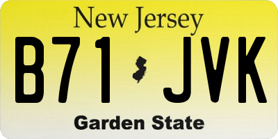 NJ license plate B71JVK