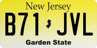 NJ license plate B71JVL