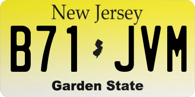 NJ license plate B71JVM