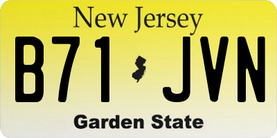 NJ license plate B71JVN
