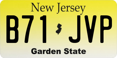 NJ license plate B71JVP