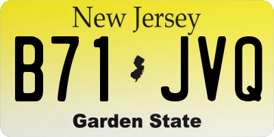 NJ license plate B71JVQ