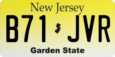NJ license plate B71JVR