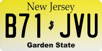 NJ license plate B71JVU