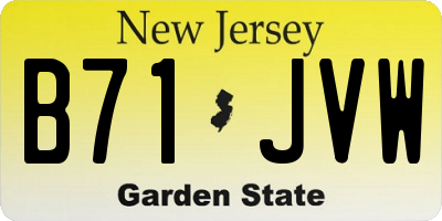 NJ license plate B71JVW