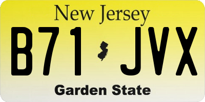NJ license plate B71JVX