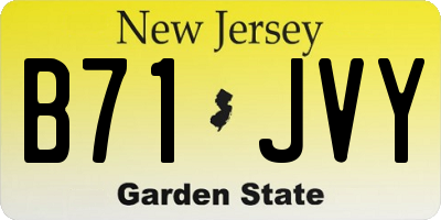 NJ license plate B71JVY