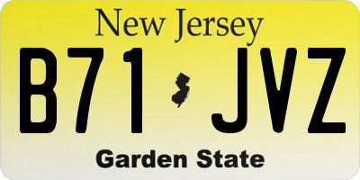 NJ license plate B71JVZ