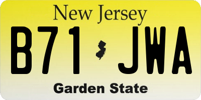 NJ license plate B71JWA