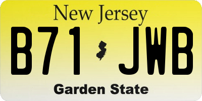 NJ license plate B71JWB