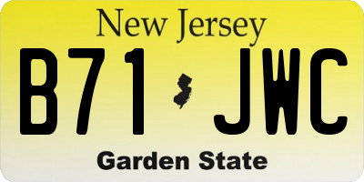 NJ license plate B71JWC