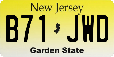NJ license plate B71JWD