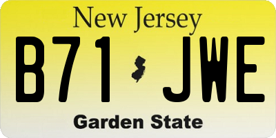 NJ license plate B71JWE