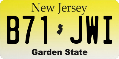NJ license plate B71JWI