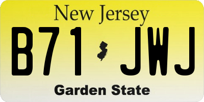 NJ license plate B71JWJ