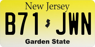 NJ license plate B71JWN