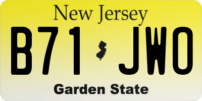 NJ license plate B71JWO
