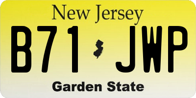 NJ license plate B71JWP