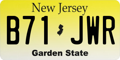 NJ license plate B71JWR
