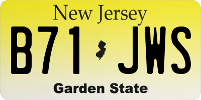NJ license plate B71JWS