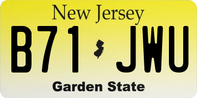 NJ license plate B71JWU
