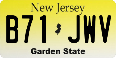 NJ license plate B71JWV