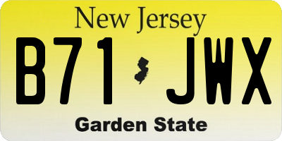 NJ license plate B71JWX