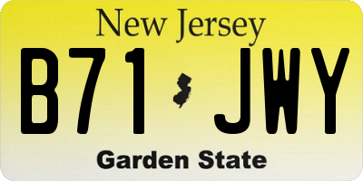 NJ license plate B71JWY