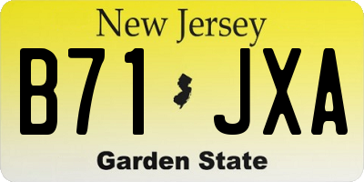 NJ license plate B71JXA